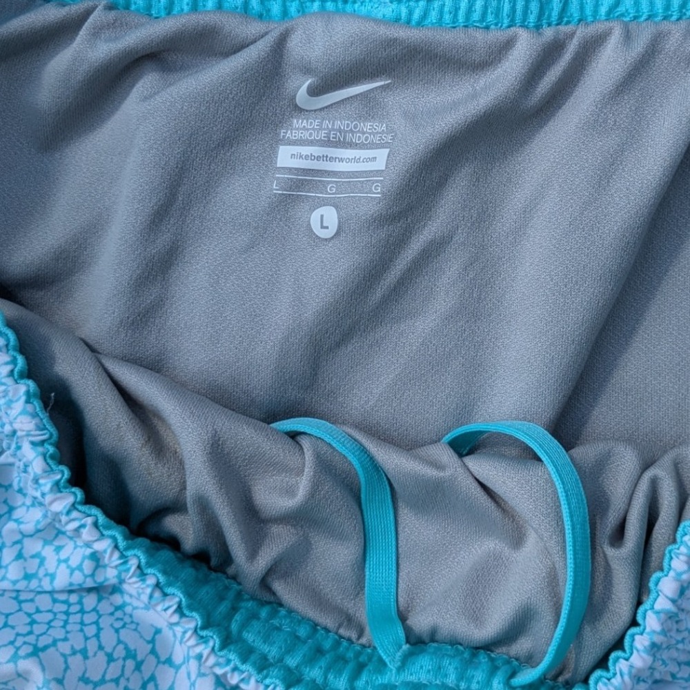 Nike Running Shorts Women's Large Blue White Athletic Workout Gym - Picture 2 of 7